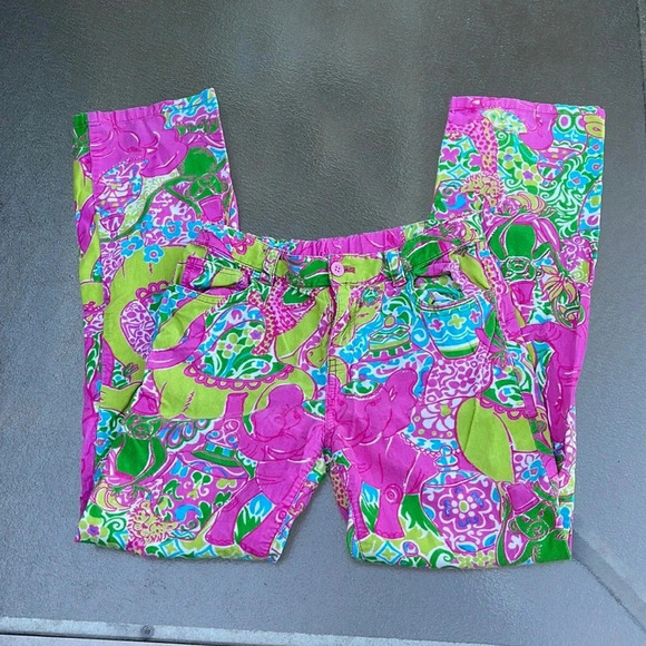 Lilly Pulitzer girls corduroy animal print pants size 12 - Picture 1 of 5